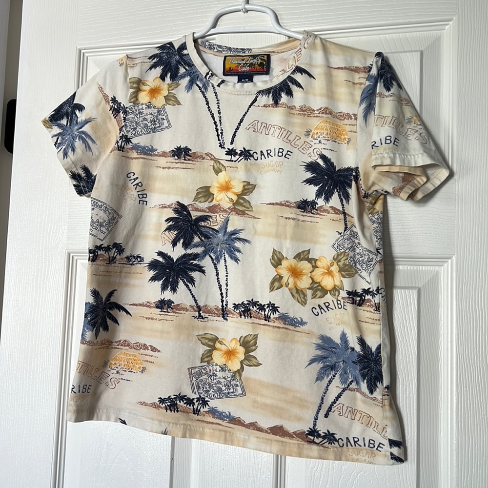 HAVANA JACKS CAFE Hawaiian Vacation Shirt, Size Medium Boys Travel Beach